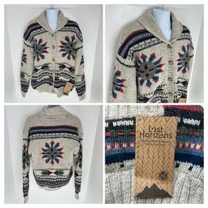 Lost Horizons‎ NWT Handcrafted Cardigan Sweater Size XXL Made In Nepal Southwest